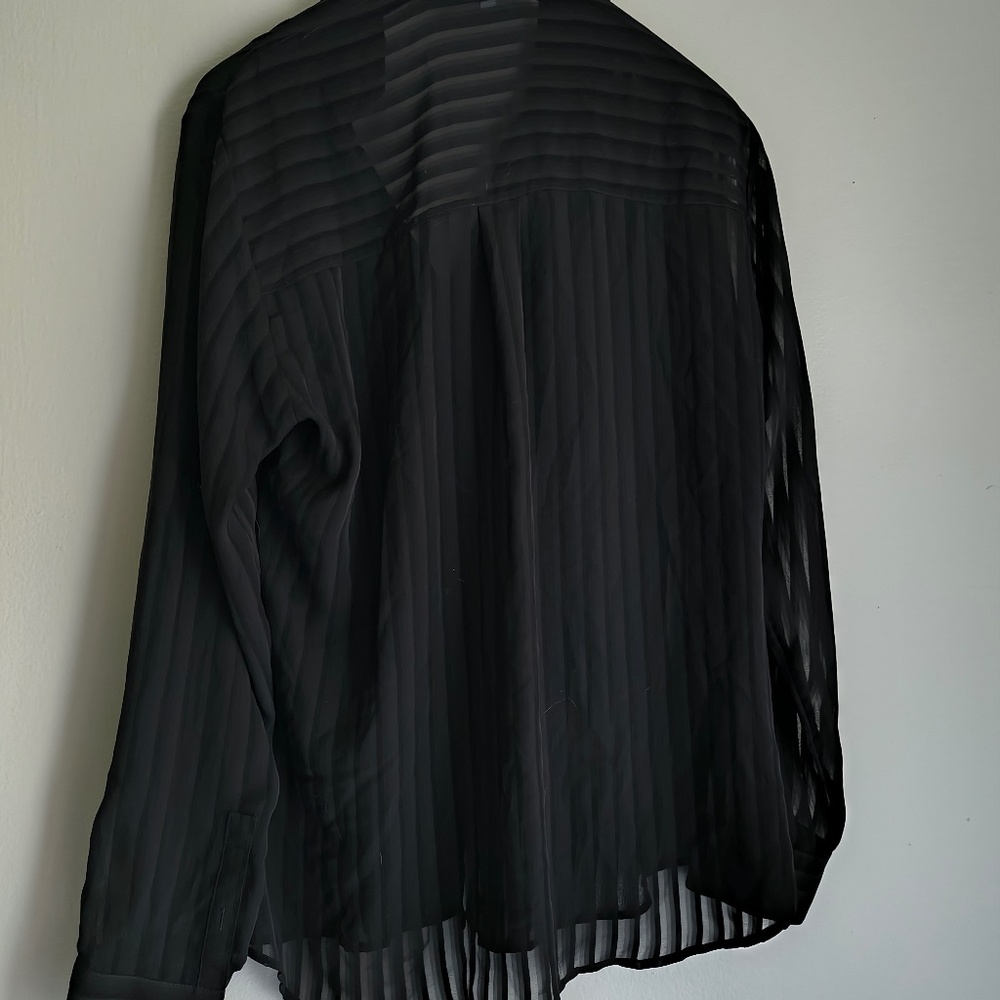 Express Portofino Slim Fit Sheer Black Stripe